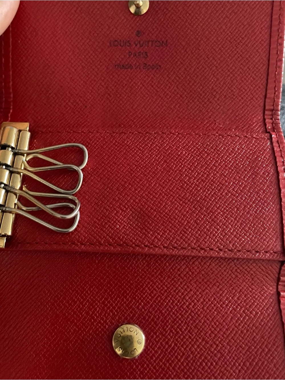 $3 LOW START Authentic Vintage Louis Vuitton Epi Red 4-Key Case Wallet - Picture 3 of 6